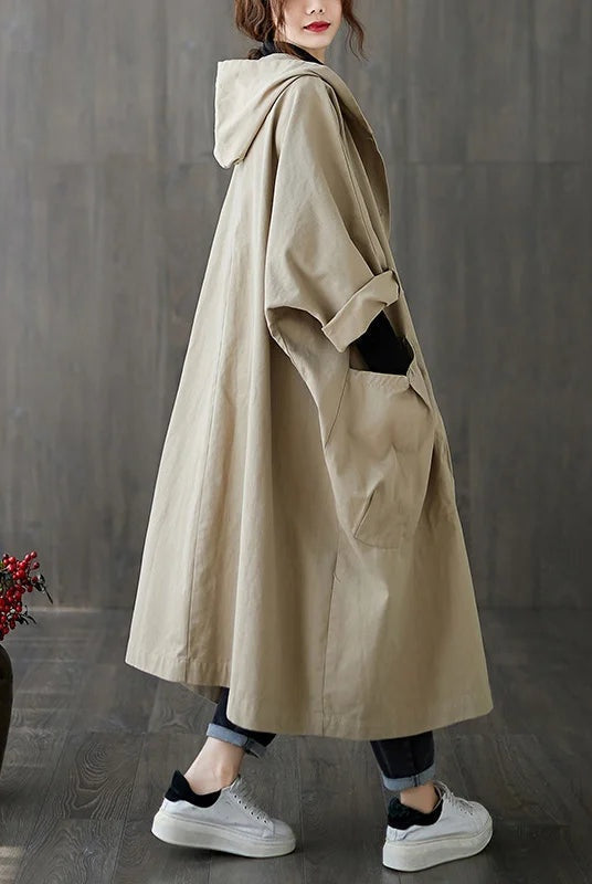 Irene | Trench Coat Largo con Capucha Mujer Oversize