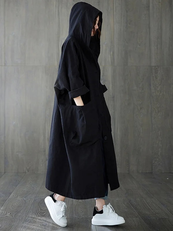 Irene | Trench Coat Largo con Capucha Mujer Oversize
