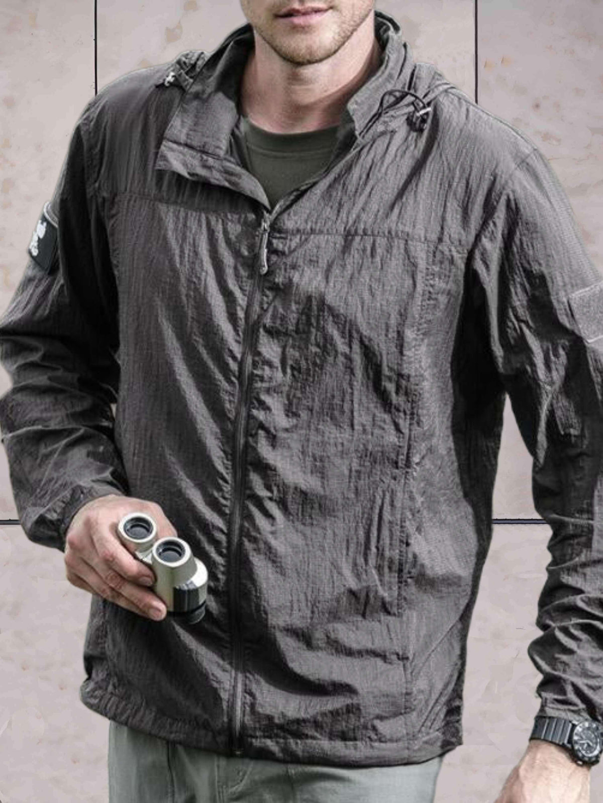 Iván | Anorak Hombre Cortavientos con Capucha Cremallera
