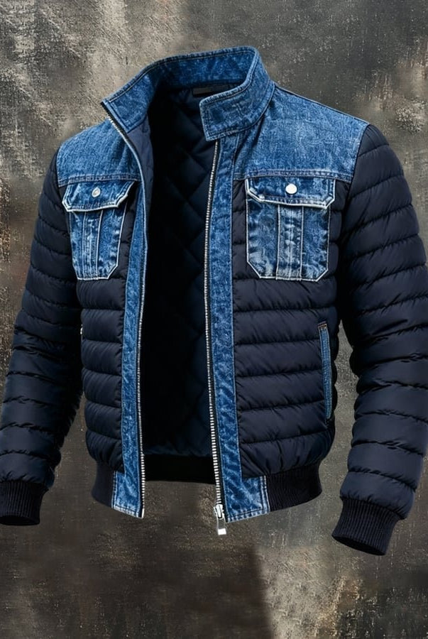 Iván | Cazadora Bomber Vaquera Hombre Acolchada Puños Acanalados