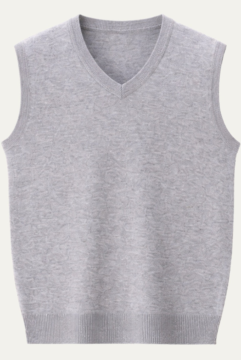 Iván | Chaleco de Punto Cuello en V Hombre Gilet Clásico