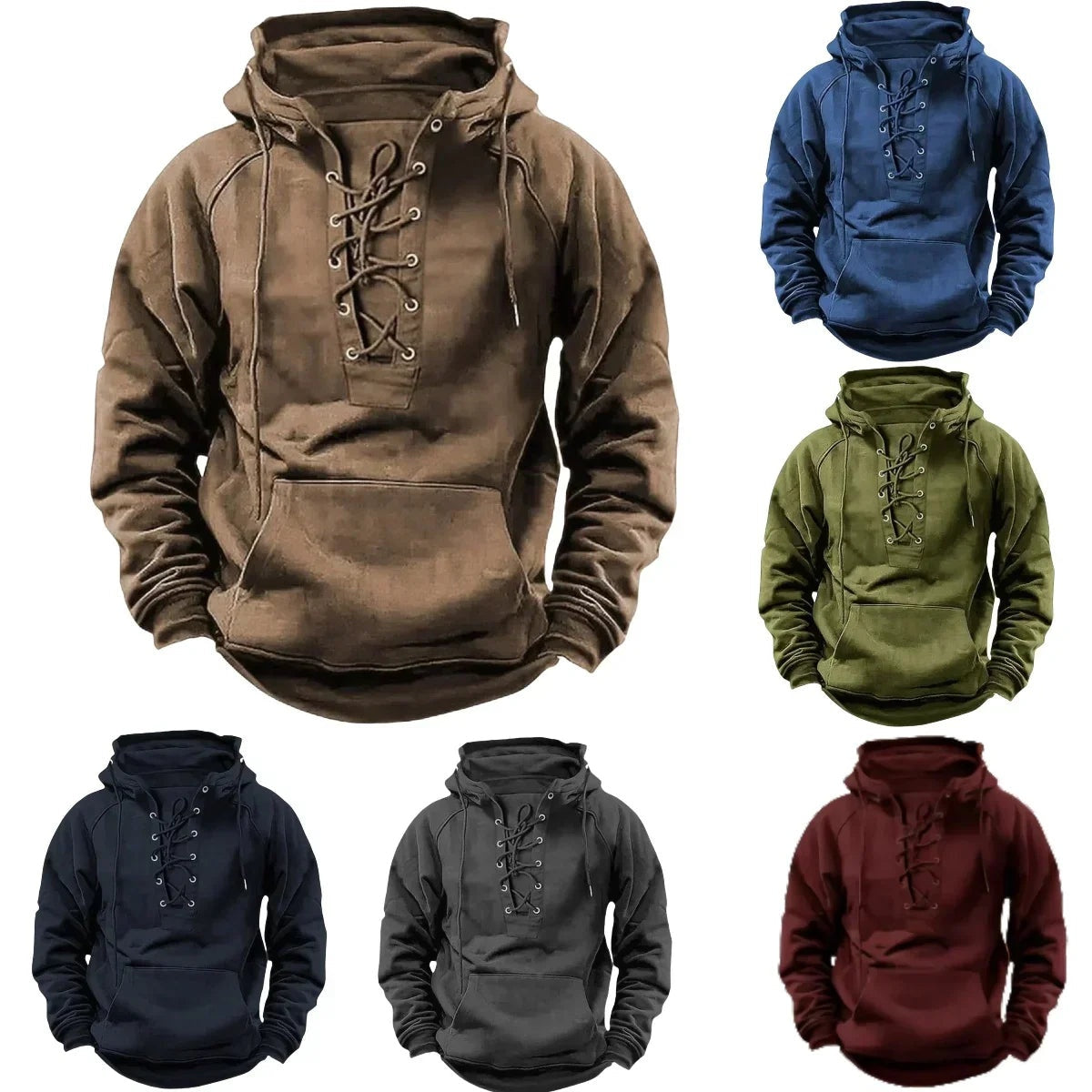 Iván | Sudadera con Capucha Hombre Cordones Bolsillo Canguro