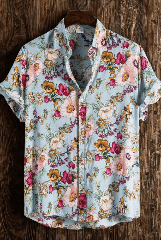 Javier | Camisa Hawaiana de Manga Corta Hombre Estampada Floral