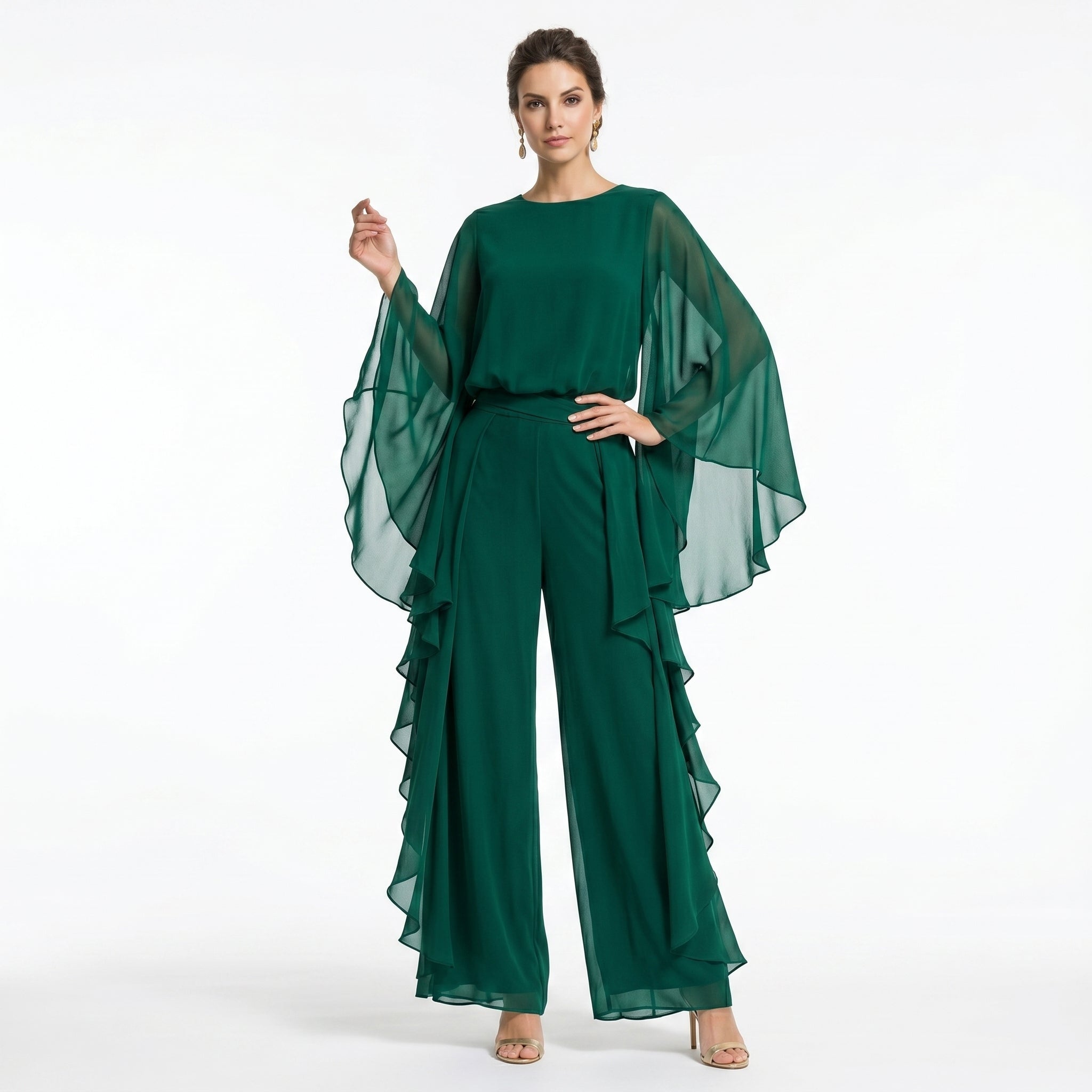 Jimena | Conjunto Elegante de Fiesta Mujer Capa Vaporosa