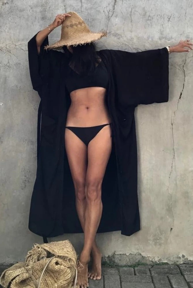 Kimono Largo Mujer Cinturón Ajustable