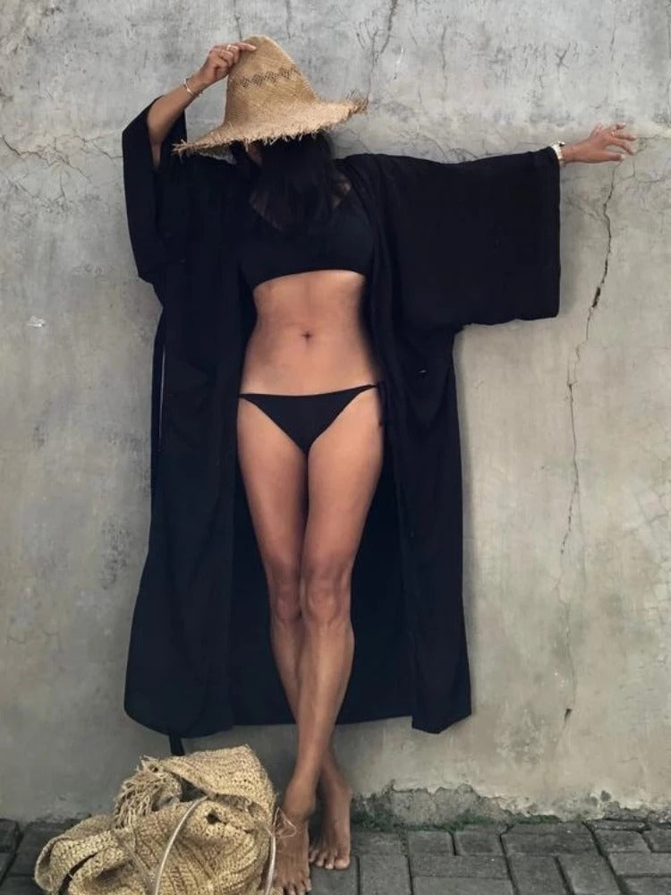 Kimono Largo Mujer Cinturón Ajustable