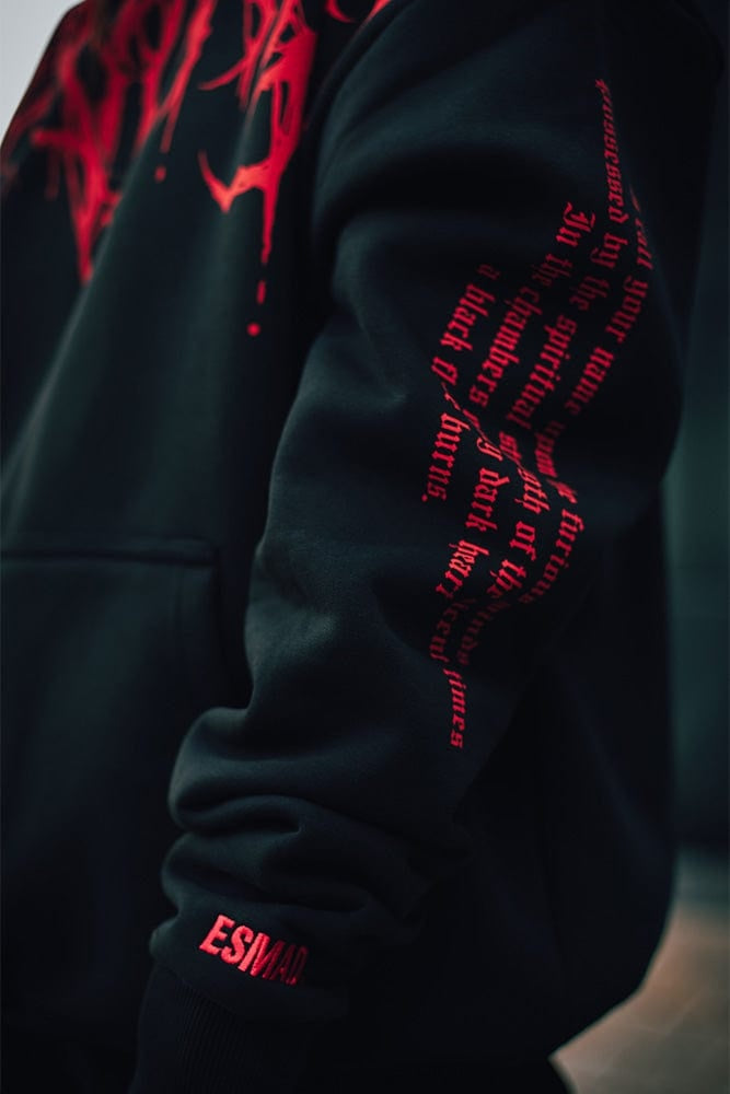Koldo | Sudadera Oversize con Capucha Hombre Estampado Gótico