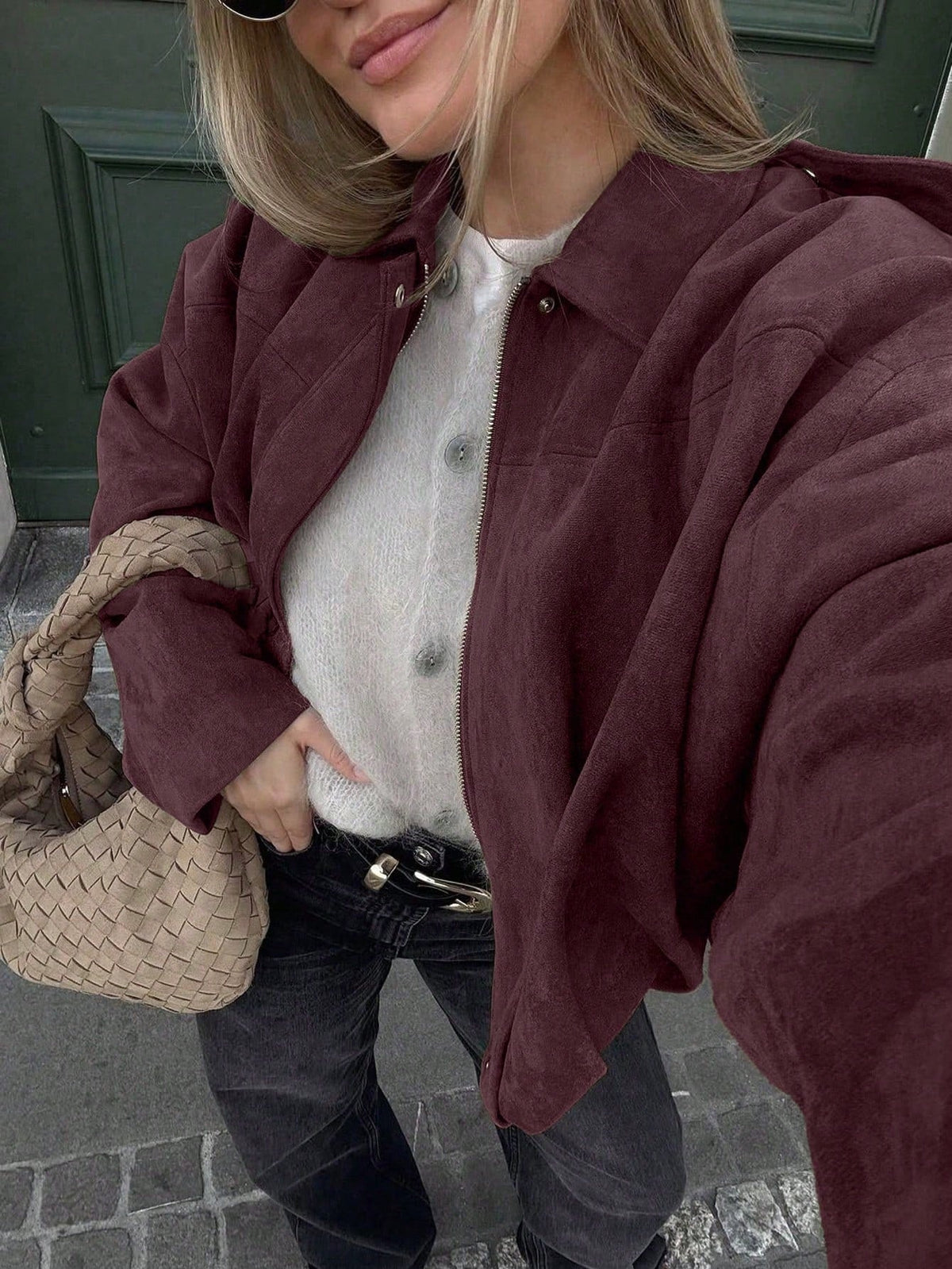 Laia | Chaqueta de Ante Mujer Oversize Cremallera