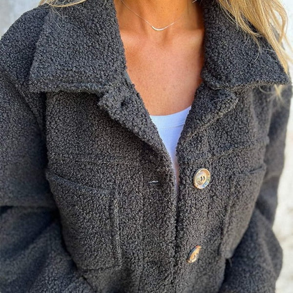 Laia | Chaqueta de Borreguito Mujer Botones Solapas