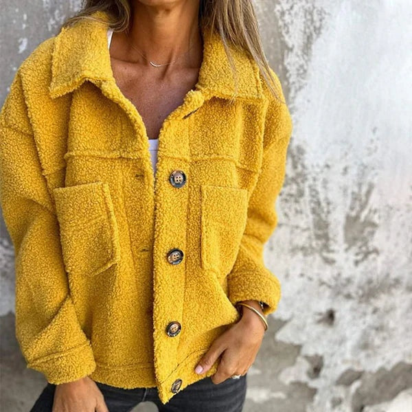 Laia | Chaqueta de Borreguito Mujer Botones Solapas