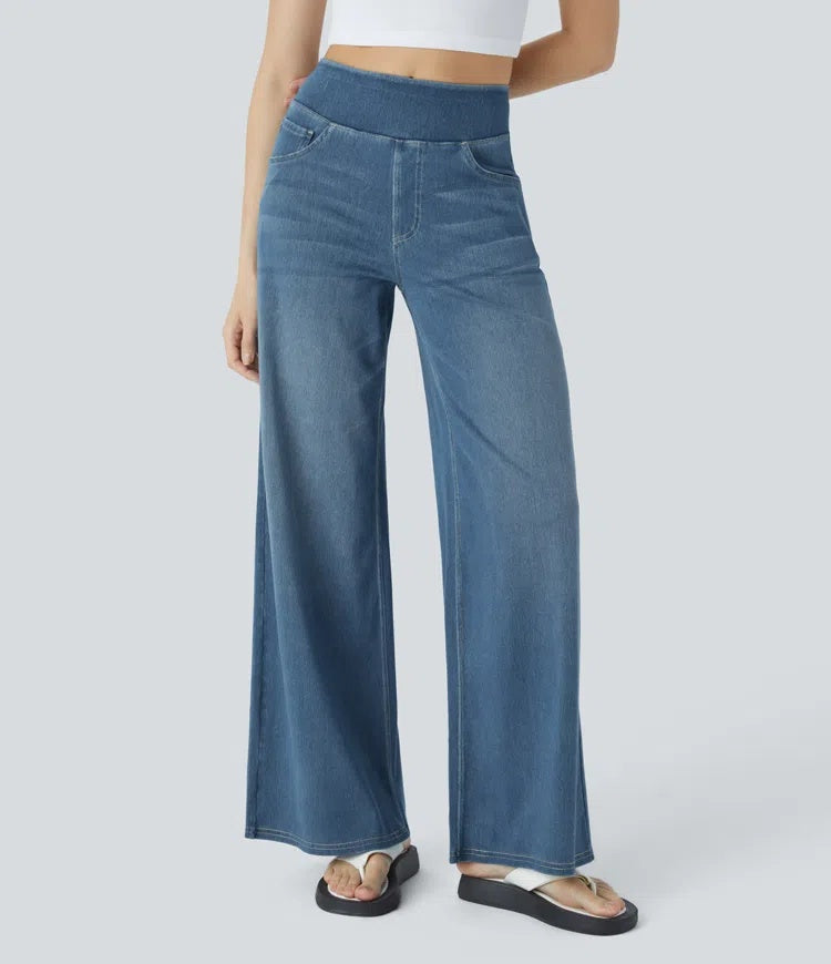 Laia | Jeans Wide Leg de Cintura Alta Mujer Pierna Ancha