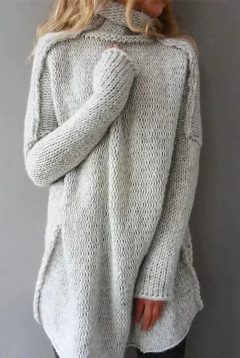 Laia | Jersey de Punto Oversize Mujer Cuello Alto Manga Larga