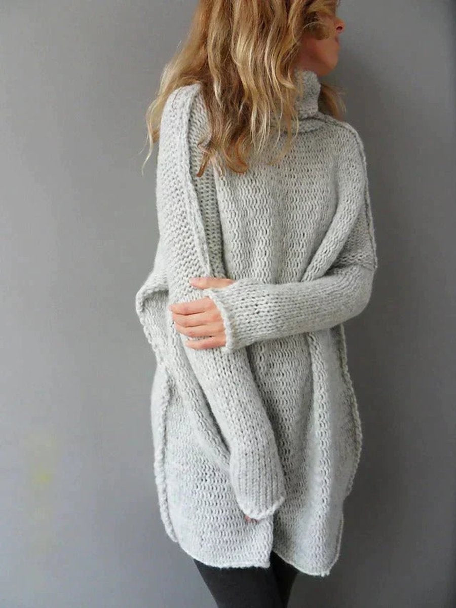 Laia | Jersey de Punto Oversize Mujer Cuello Alto Manga Larga