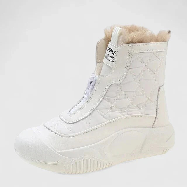 Leire | Botas Impermeables Mujer con Forro Interior Planas Cierre Frontal