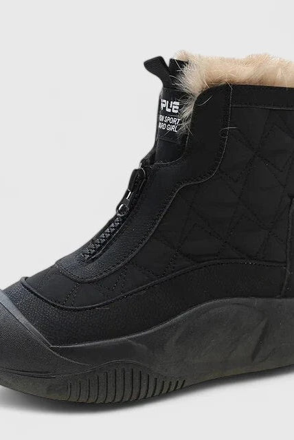 Leire | Botas Impermeables Mujer con Forro Interior Planas Cierre Frontal
