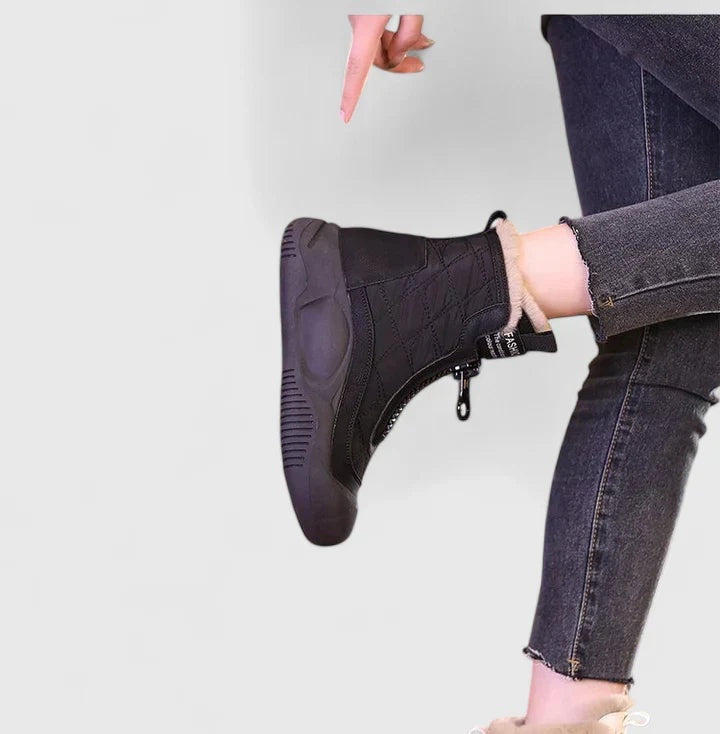 Leire | Botas Impermeables Mujer con Forro Interior Planas Cierre Frontal