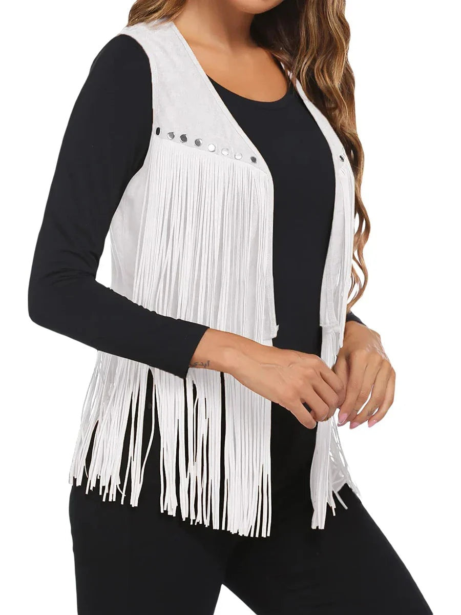 Leire | Chaleco de Ante con Flecos Mujer Estilo Western