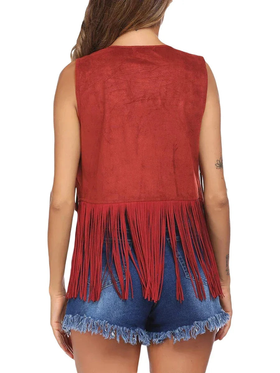 Leire | Chaleco de Ante con Flecos Mujer Estilo Western
