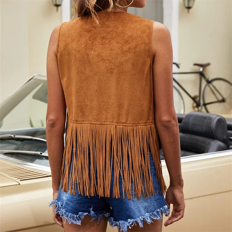 Leire | Chaleco de Ante con Flecos Mujer Estilo Western