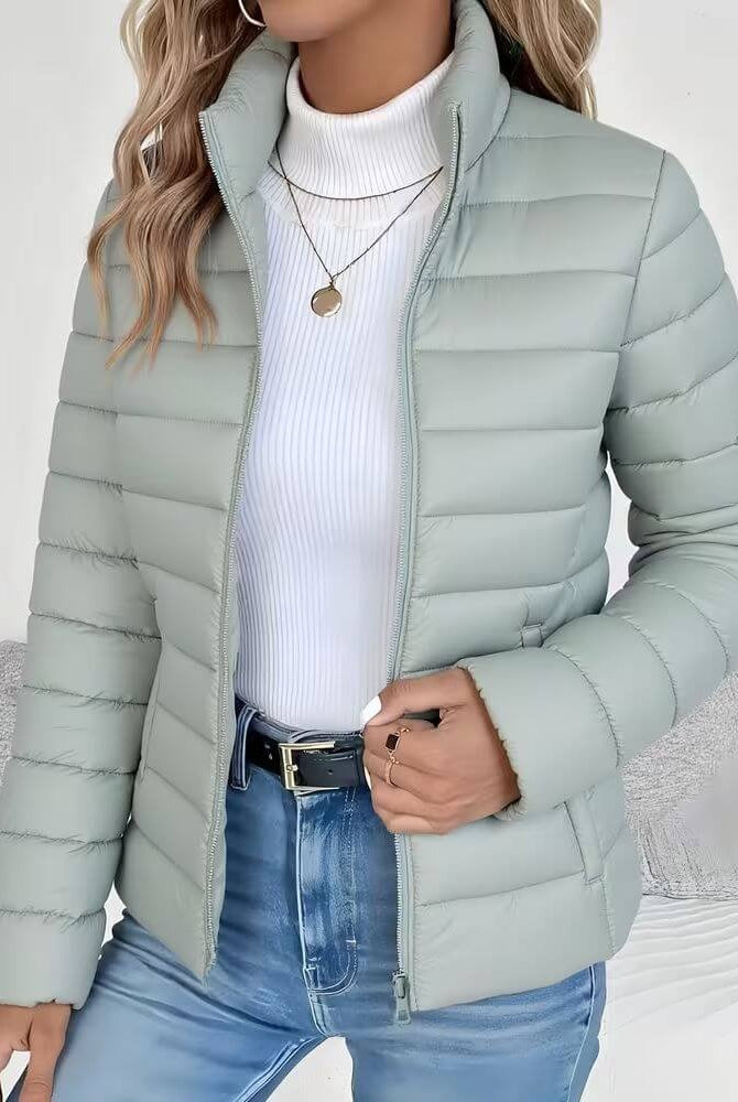 Leire | Chaqueta Acolchada Puffer Jacket Mujer Cuello Alto Cremallera
