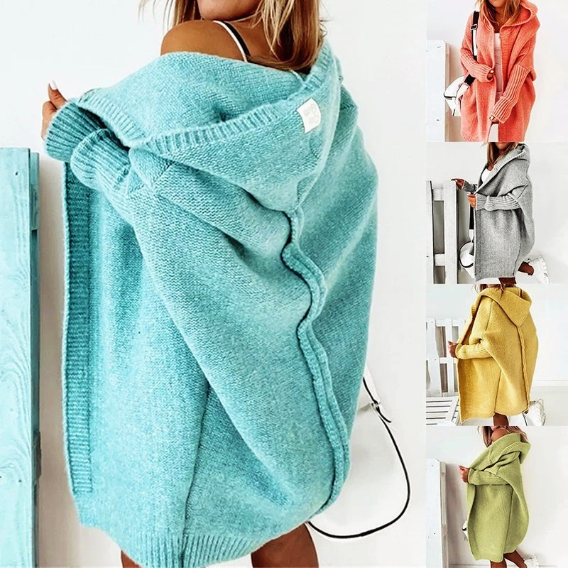 Leire | Jersey de Punto Oversize Mujer con Capucha
