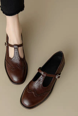 Leire | Mary Jane Shoes Mujer Correa en T Punta Redonda