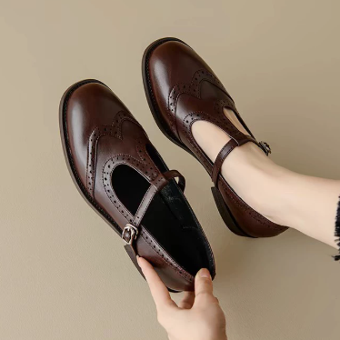 Leire | Mary Jane Shoes Mujer Correa en T Punta Redonda