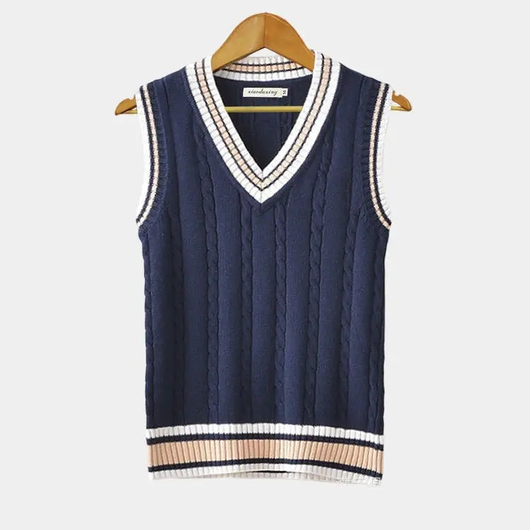 Lidia | Gilet Chaleco de Punto Mujer Cuello V Cable Knit
