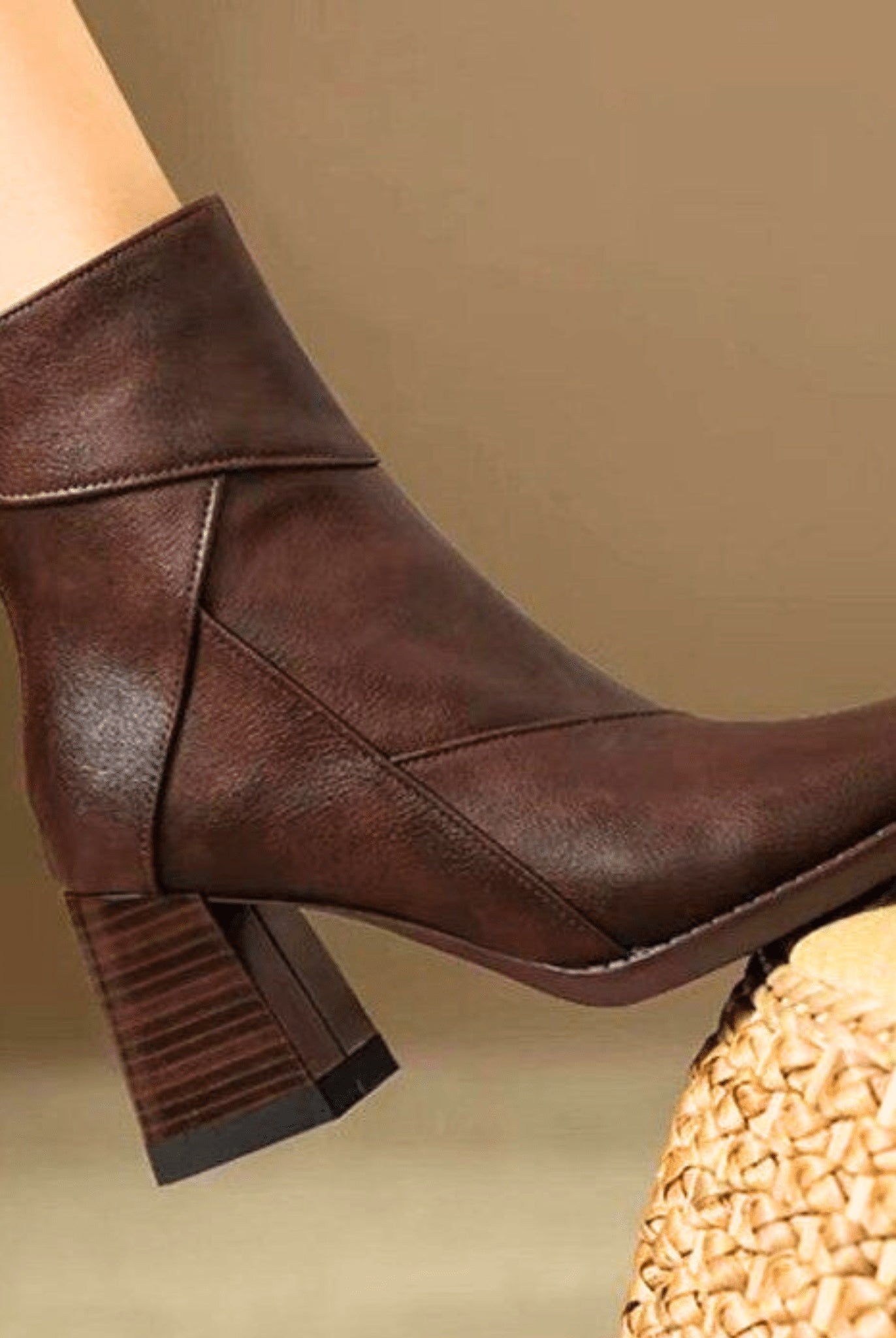 Lola | Botines de Tacón Bloque Mujer Cremallera Lateral