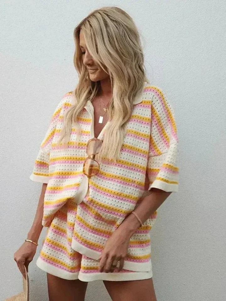 Lola | Conjunto de Punto de 2 Piezas Mujer Chaqueta y Short