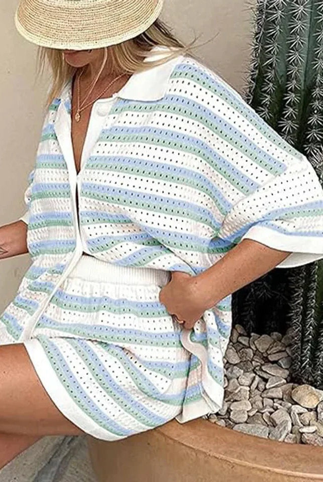 Lola | Conjunto de Punto de 2 Piezas Mujer Chaqueta y Short