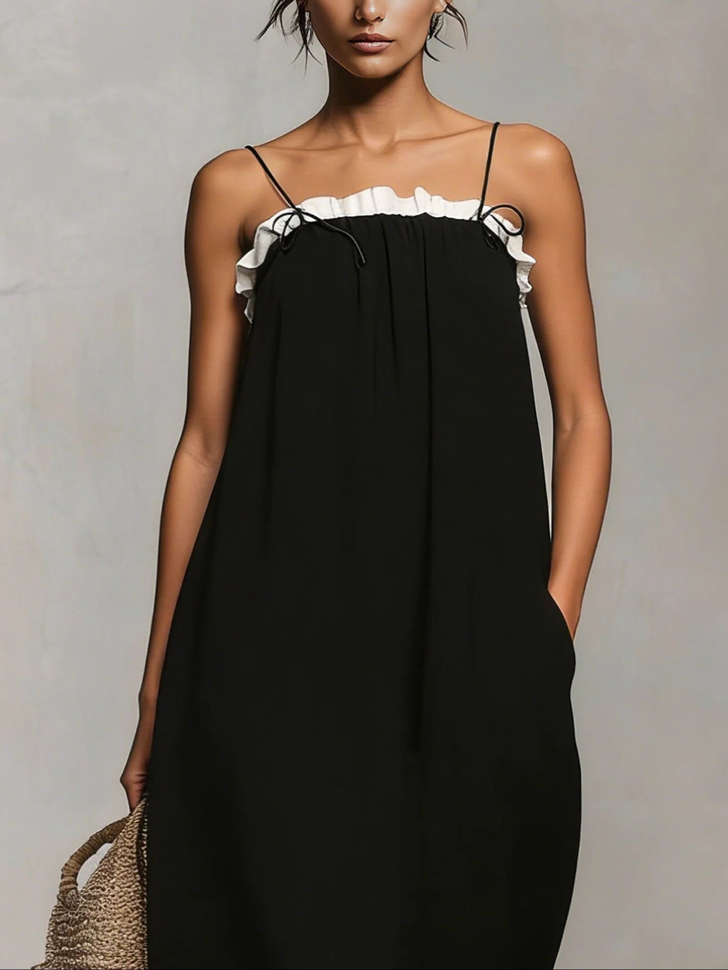 Lola | Vestido Largo Lencero con Volantes Mujer Tirantes