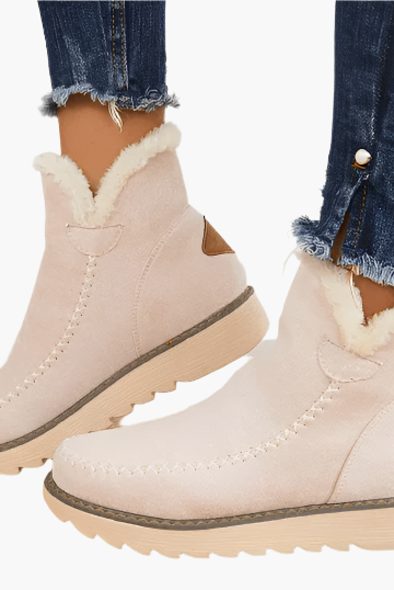 Lorena | Botas Planas de Invierno con Forro Mujer Ante