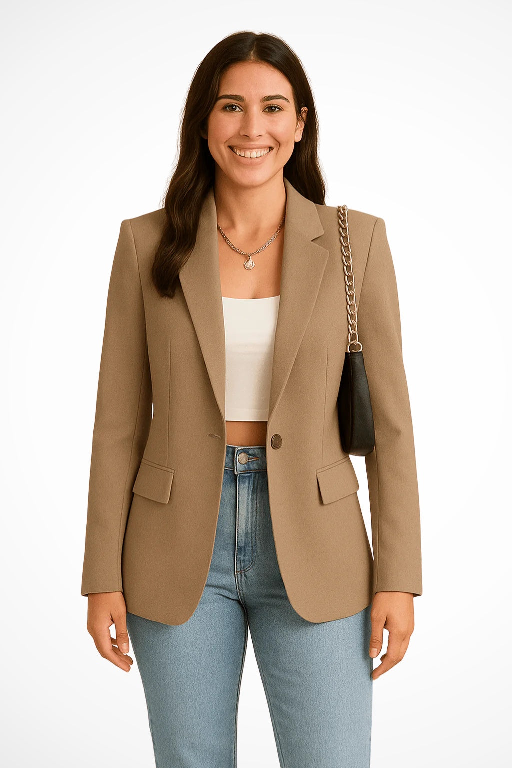 Lorena | Chaqueta Americana Mujer Solapa Botón Único