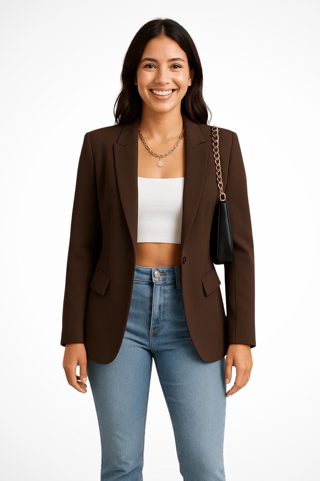 Lorena | Chaqueta Americana Mujer Solapa Botón Único