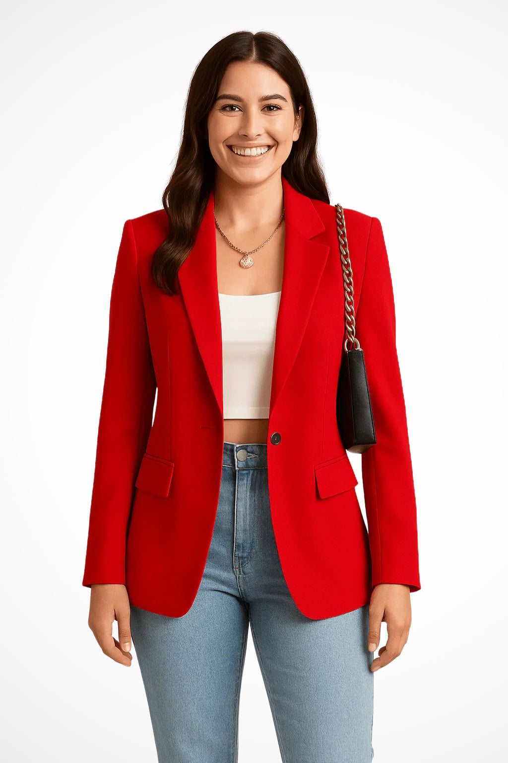 Lorena | Chaqueta Americana Mujer Solapa Botón Único