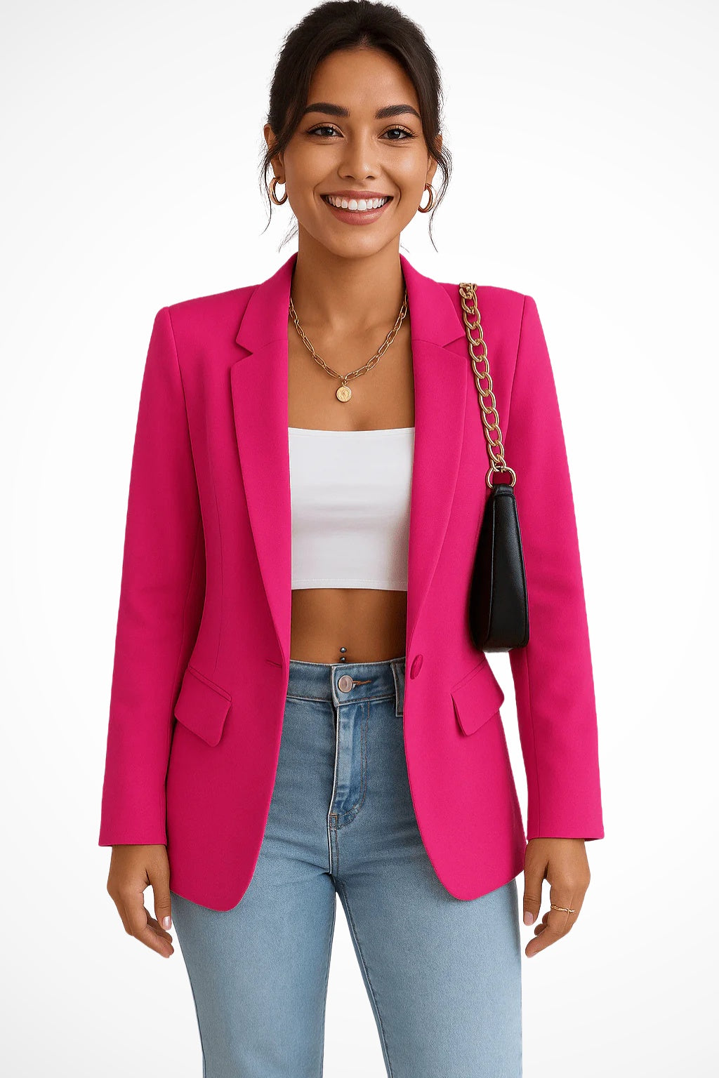 Lorena | Chaqueta Americana Mujer Solapa Botón Único