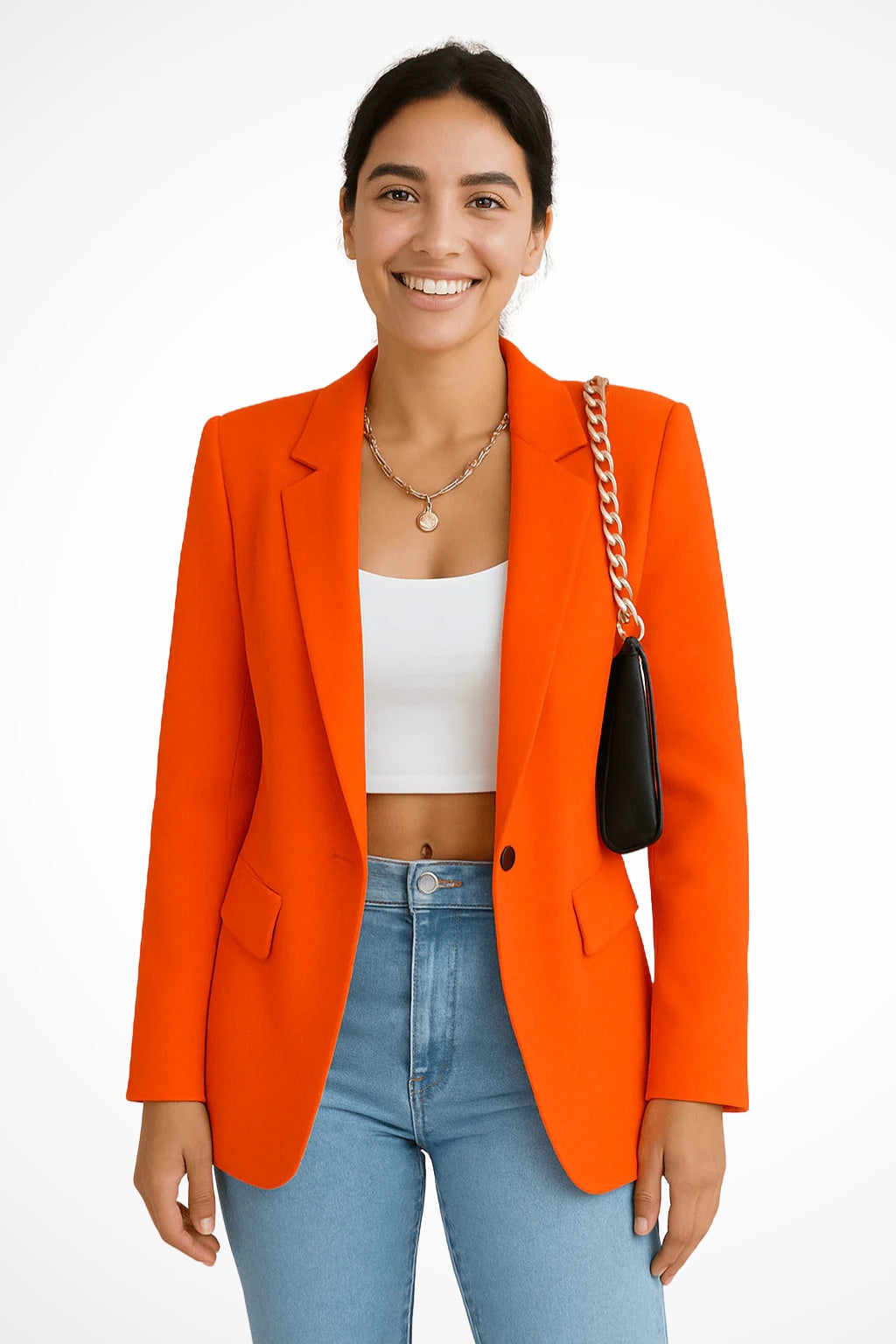 Lorena | Chaqueta Americana Mujer Solapa Botón Único