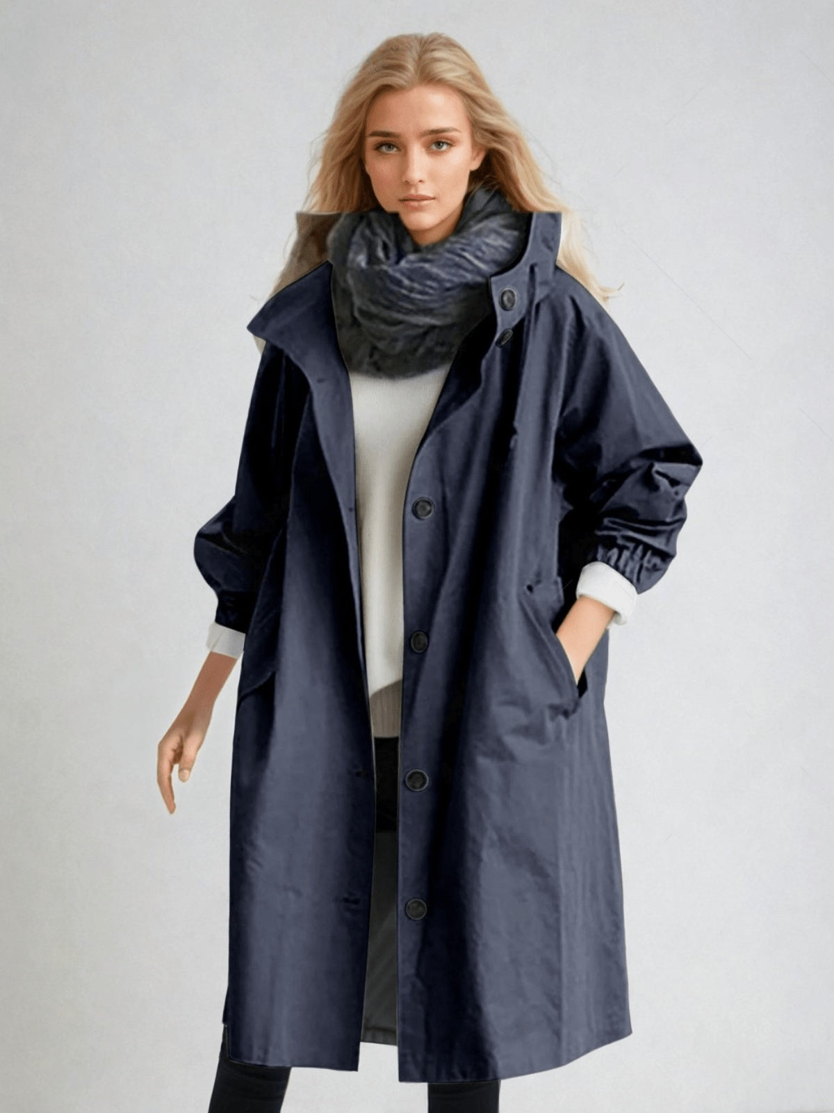Lorena | Chubasquero Largo Impermeable Mujer con Capucha