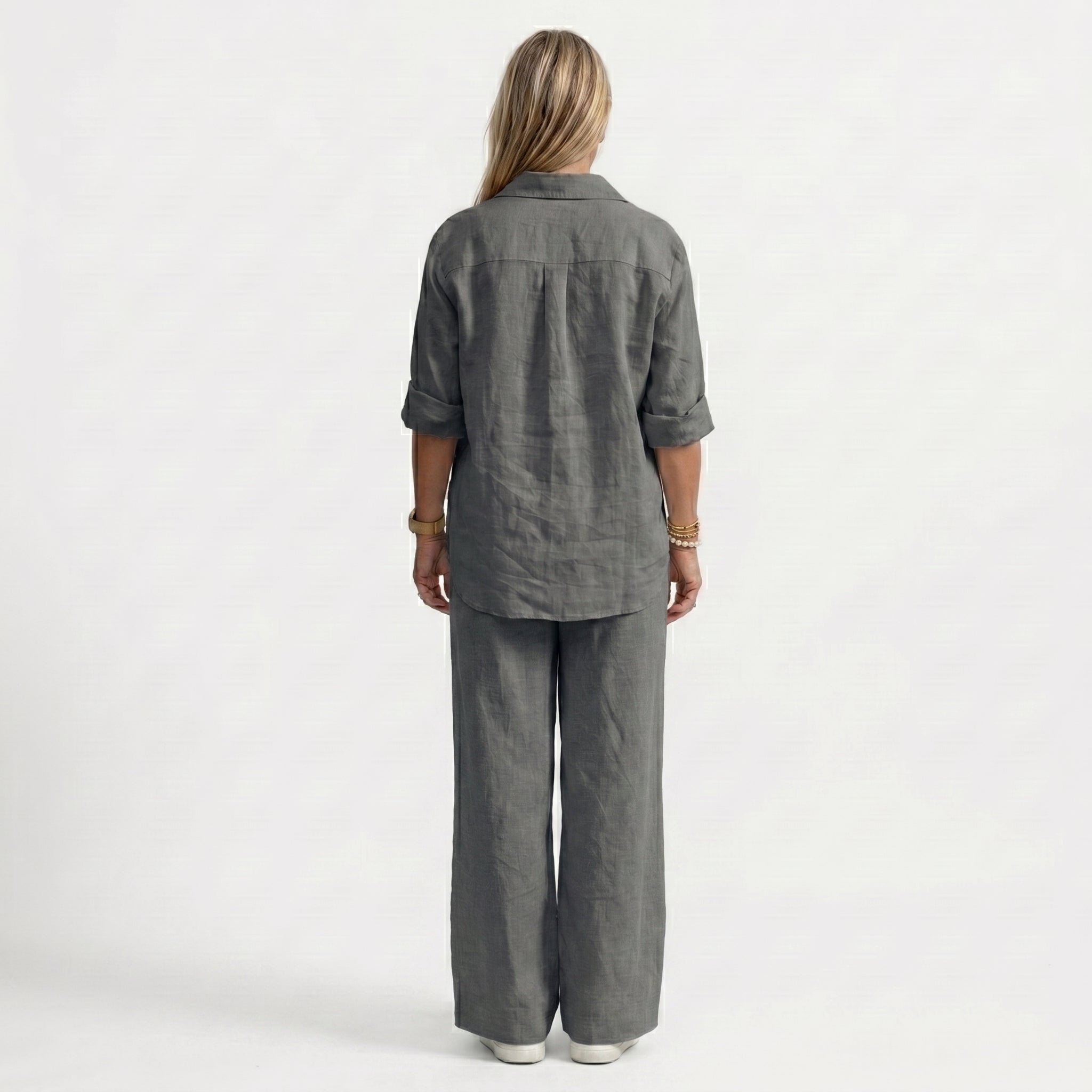 Lorena | Conjunto de Lino Elegante Mujer Camisa y Pantalón