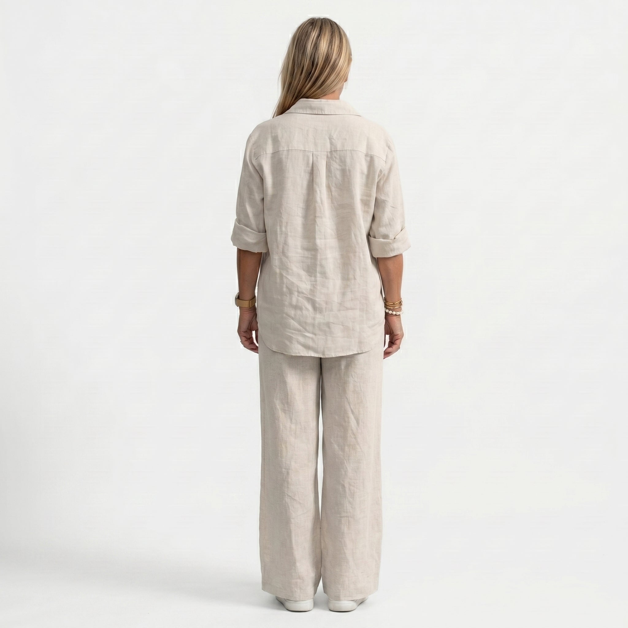 Lorena | Conjunto de Lino Elegante Mujer Camisa y Pantalón