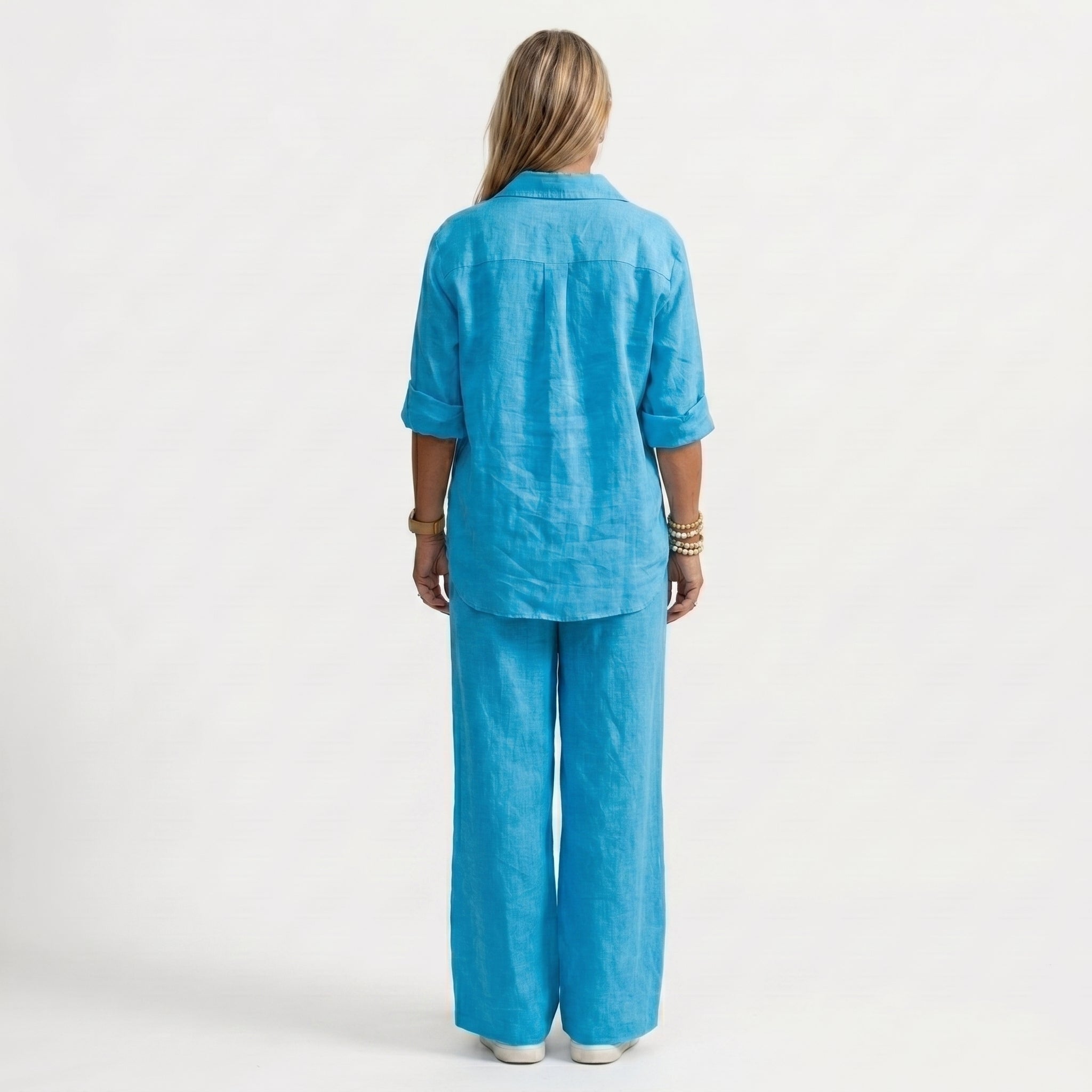Lorena | Conjunto de Lino Elegante Mujer Camisa y Pantalón