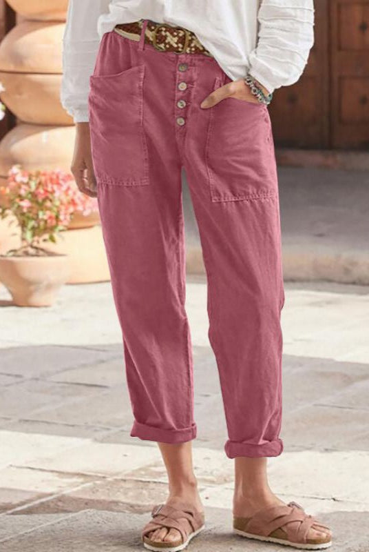 Lorena | Pantalón Chino Casual Mujer Bolsillos Delanteros
