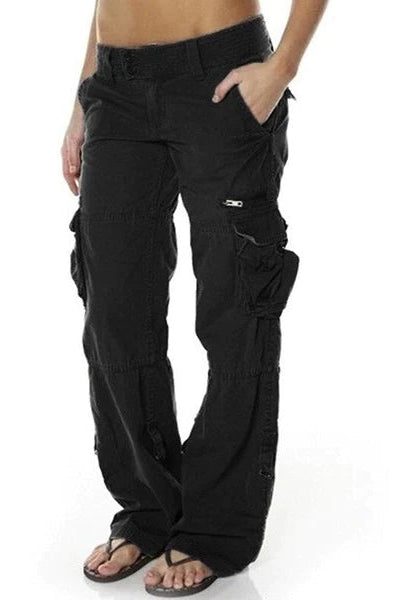 Lorena | Pantalones Cargo Mujer Multibolsillos Corte Recto
