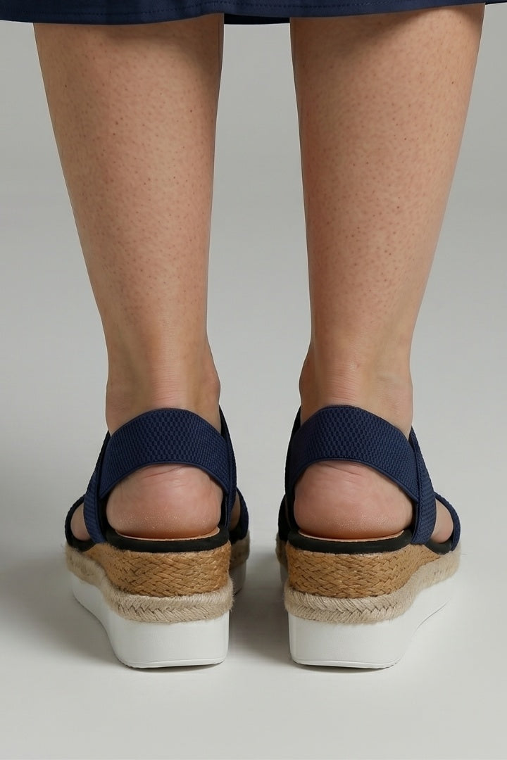 Lorena | Sandalias de Cuña Espadrille Verano Mujer Tiras Elásticas