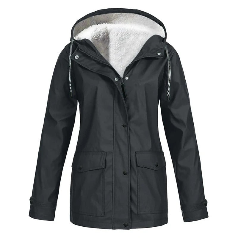 Lourdes | Chubasquero Impermeable con Forro Mujer Capucha Ajustable