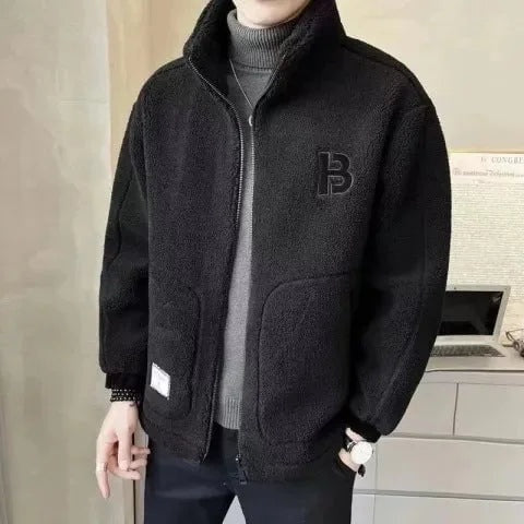 Marcos | Chaqueta de Borreguito Hombre Invierno con Capucha Cremallera