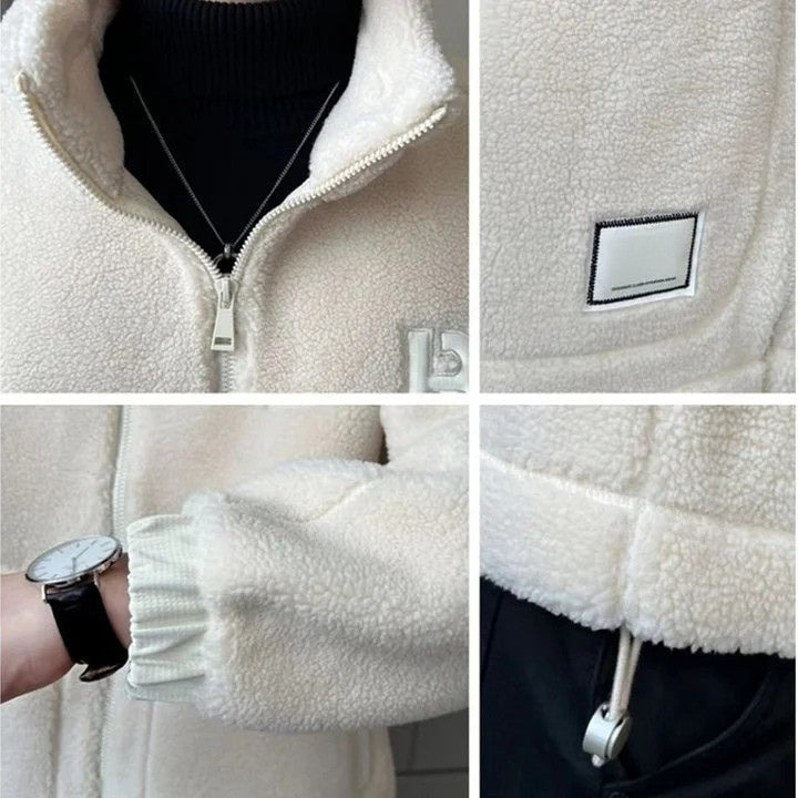 Marcos | Chaqueta de Borreguito Hombre Invierno con Capucha Cremallera
