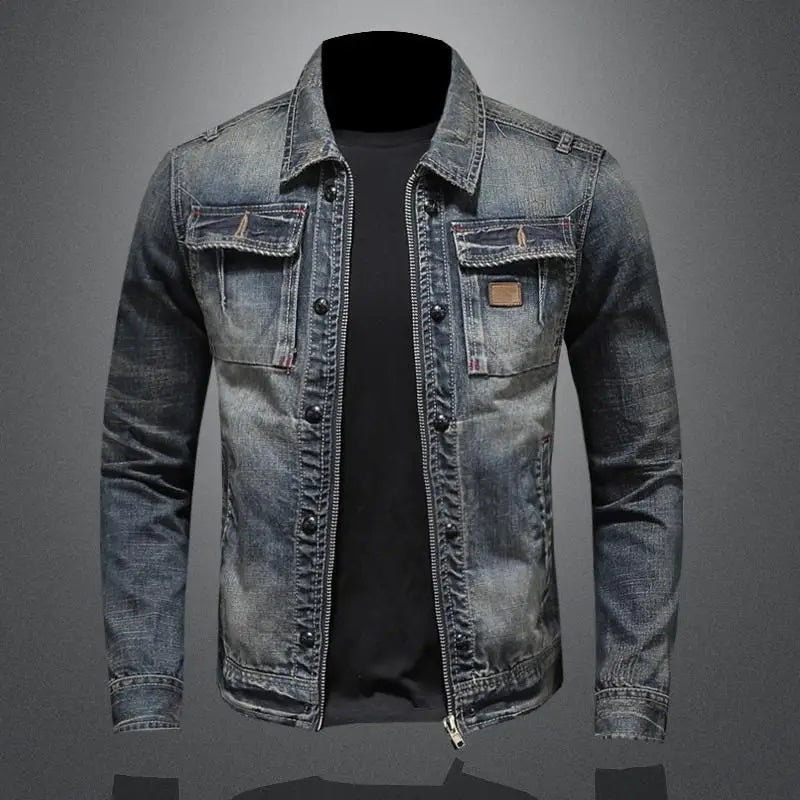 Marcos | Chaqueta Vaquera Hombre Vintage Multibolsillos