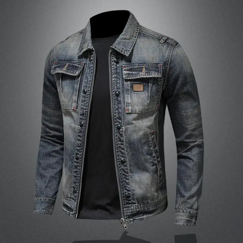 Marcos | Chaqueta Vaquera Hombre Vintage Multibolsillos